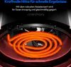 Close-up of a heating element in an appliance, with marketing text overlay. Produktbild-Vorschau