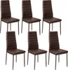 A set of six brown dining chairs arranged in two rows of three against a white background. Náhled obrázku produktu