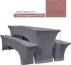 Elastische Biertischhussen Hellgrau 3er-Set 220x50x70cm Produktbild-Vorschau 2