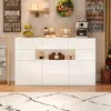 Merax Hochglanz Sideboard mit LED und 5 Metallbeinen, Produktbild-Vorschau 3