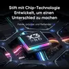 A close-up of a computer chip with colorful lights and text overlay. Produktbild-Vorschau