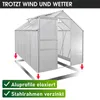BRAST Gewächshaus Aluminium mit Fundament | 310x190x195cm | Produktbild-Vorschau 2