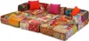 vidaXL Pouf modulaire 3 places patchwork tissu Voir les images du produit 1