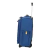 A blue child's suitcase with a telescopic handle extended, shown from the side against a white background. Produktbild-Vorschau