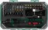 A cordless screwdriver and its accessories are neatly arranged in a transparent case. Produktbild-Vorschau