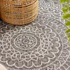 Volero - Tapis d'extérieur rond - Summer Azteca Gris - Ø Voir les images du produit 6