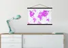 MuchoWow® Textilposter Weltkarte - Rosa - Ölfarbe 90x60 cm Produktbild-Vorschau 3