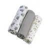 Three rolled-up baby blankets are displayed diagonally against a white background. Produktbild-Vorschau