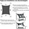 Wasserdichtes Sonnensegel 3x4m, Rechteck Outdoor UV-Schutz, Produktbild-Vorschau 4