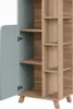 A close-up view of a cabinet with an open door and shelves. Náhled obrázku produktu