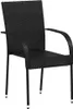 vidaXL Chaises de jardin empilables 2 pcs. Poly rotin noir Voir les images du produit 3