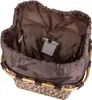 Close-up view of the interior of a shopping basket with a leopard print exterior. Voir les images du produit
