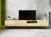A modern living room scene with a wall-mounted TV console and a large flat-screen TV. Produktbild-Vorschau