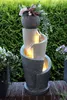 Gartenbrunnen mit LED Beleuchtung 66 cm mit Dekobecken Produktbild-Vorschau 2