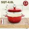 FCH Pentola in ghisa 26 cm - 5QT-4,6 L Tegame smaltata con Anteprima dell’immagine prodotto 7
