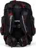 The back view of a black backpack with a red geometric pattern. Náhled obrázku produktu