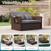 COSTWAY Chaise longue de jardin 3 en 1 en polyrotin, chaise Voir les images du produit 4