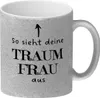 Traumfrau Glitzer-Kaffeebecher mit Spruch: So sieht deine Produktbild-Vorschau 1