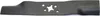 A black lawnmower blade is shown against a white background. Produktbild-Vorschau