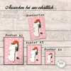 Mr. & Mrs. Panda Bild Einhorn Junge DIN A2 - Rot Pastell - Produktbild-Vorschau 3