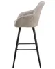A side view of a beige bar stool with black legs on a white background. Náhled obrázku produktu