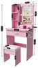 Make-up tafel met LED-verlichting en krukje, 60x38x132 cm, Productafbeelding-voorbeeld 3