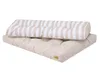 A beige cushion set with beige and white stripes on a white background. Produktbild-Vorschau