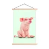 MuchoWow® Textilposter Schwein - Rosa - Brille - Sockel - Produktbild-Vorschau 1