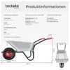 tectake Schubkarre 100L verzinkte Stahlwanne 250kg Produktbild-Vorschau 5