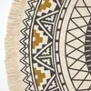 HOMESCAPES Kulatý boho koberec černobílý a zlatý s třásněmi Náhled obrázku produktu 3