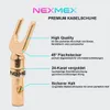 NEXMEX Kabelschuhe vergoldet schraubbar 4x Gabelschuhe für Produktbild-Vorschau 2