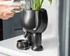 Schwarzer Blumentopf aus Keramik, lustiges Produktbild-Vorschau 7