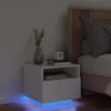 vidaXL Nočný stolík s LED osvetlením biely 40x39x37 cm Náhľad obrázku produktu 1