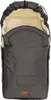 A close-up, front-facing view of a gray baby stroller footmuff with a cream-colored fuzzy interior. Anteprima dell’immagine prodotto