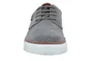 A front view of a gray men's sneaker with white soles. Produktbild-Vorschau