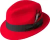 Bailey wasserabweisender & rollbarer Player Filzhut mit Feder in rot