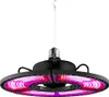 A black grow light with pink and purple LEDs is suspended by a wire. Náhľad obrázku produktu