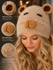 Capybara Mütze Braun – flauschige Wintermütze mit Ohren, Produktbild-Vorschau 2
