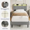 UnboxG Einzelbett 90x200 cm Grau aus Leinen mit Produktbild-Vorschau 6