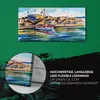 Küche Wohnzimmer Wand Leinwand Uhr 60x30 Bild Landschaft Produktbild-Vorschau 5