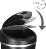 Close-up of an automatic trash can lid opening and closing, with an indicator for a 5-second timer. Produktbild-Vorschau