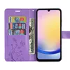 A purple wallet-style phone case with card slots and a phone inserted. Produktbild-Vorschau
