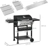 Plynový gril Outsunny 3 KW 3+1 hořák Grilovací vozík z Náhled obrázku produktu 3