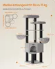 A diagram showing the dimensions and specifications of a cat tree. Produktbild-Vorschau