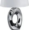 Stolní lampa - Stříbrně šedá - Bílá - Keramika - Látkové Náhled obrázku produktu 8