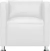 A white cube armchair with chrome legs on a white background. Anteprima dell’immagine prodotto