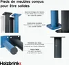 HOLZBRINK Pieds de meuble 15 cm en métal anthracite Ø42,4 Voir les images du produit 4