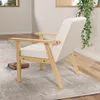 HOMCOM Eetkamerstoel, gestoffeerde fauteuil, massief houten Productafbeelding-voorbeeld 7