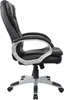 A side view of a black office chair with silver accents. Produktbild-Vorschau