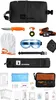 A collection of survival and emergency gear items laid out on a white background. Produktbild-Vorschau